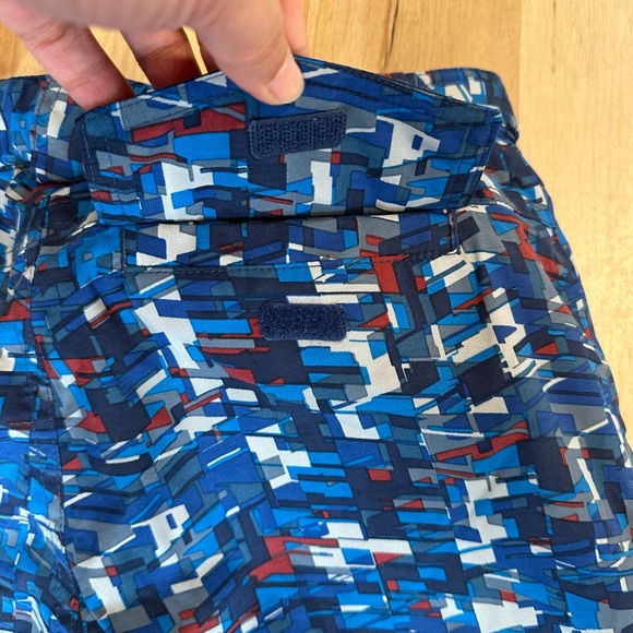 L.L. Bean Boy's Snow Pants Glacier Summit Ink Blue Geo Ski Pants Sz 14 - Picture 10 of 15